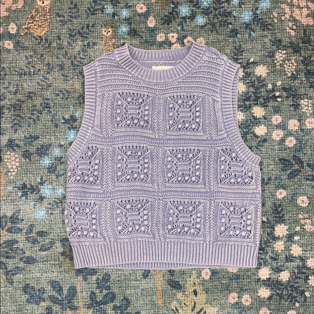Lucky Brand Blue Knit Sweater Vest